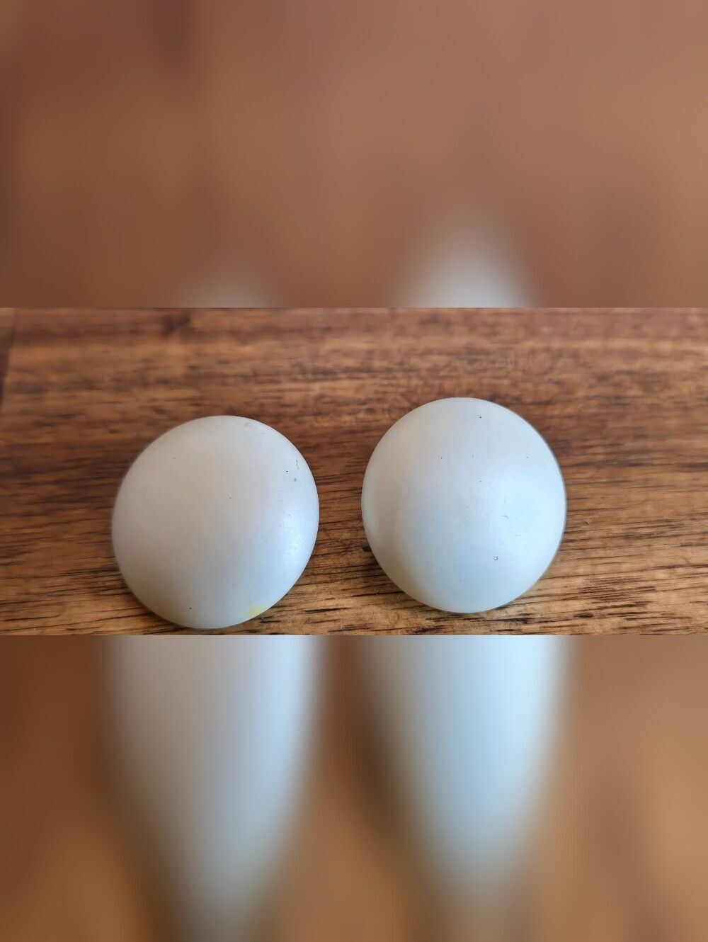 Vintage Pearla tone Circular Clip-On Earrings Minimalist  Retro